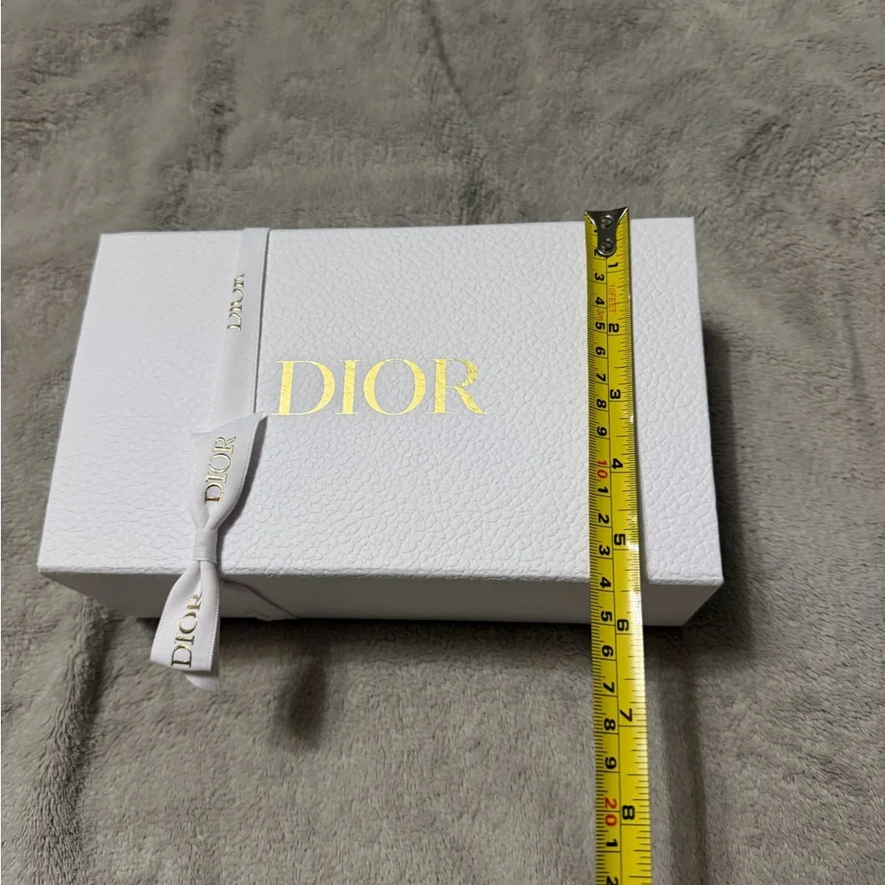 Dior White Box with Gold Logo and Branded Ribbon new empty